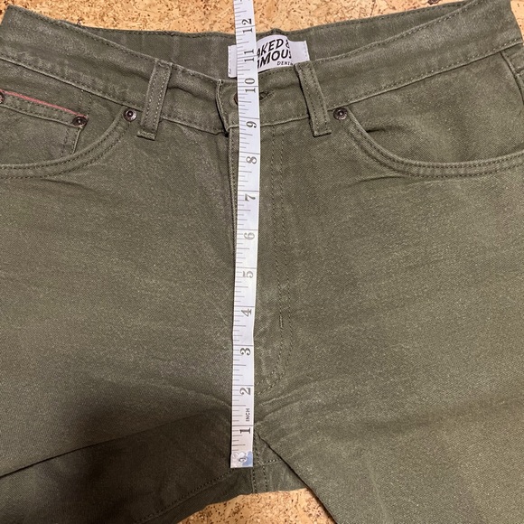 Naked & Famous Wm’s Raw Selvedge Army Green Duck Canvas Pants Sz 28 - Picture 14 of 15